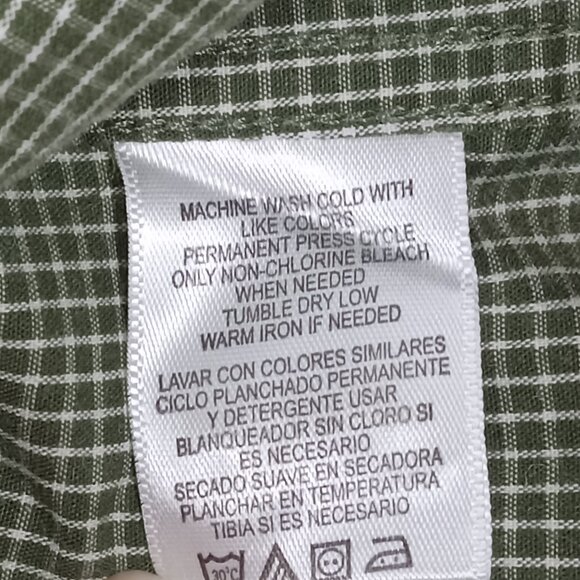 DOCKERS Mens Green Button Down Long Sleeve Shirt Size Medium - Picture 7 of 8